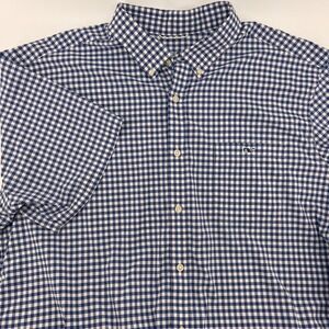 Vineyard Vines‎ XXL Blue Gingham On-The-Go Performance Short Sleeve Shirt